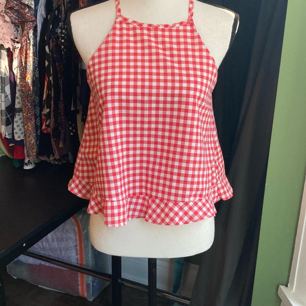 Women's Unbranded Tank Top Size Unspecified Red Gingham